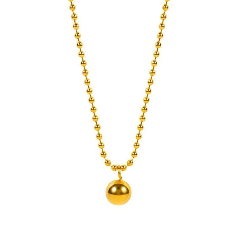 Trendy OT Clasp Stainless Steel 18k Gold Plated Queen Coin Pendant Necklace Pearl Jewelry