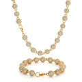 New Luxury African Fashion Chain Jewelry Silver Gold Colored Cubic Zirconia Bead Necklace Set