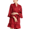 Ruffle Red Bride Robe for Wedding Night Dusty Rose Bridesmaid Robes