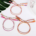 28 Colors Waterproof Love Lucky Copper Beads Charm Handmade Friendship Tassel Tibetan Thread String Cotton Rope Surfer Bracelet