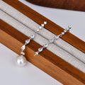 S925 Sterling Silver Earrings Tassel Threader Drop Earrings Long Chain Ear Line for Pearl DIY