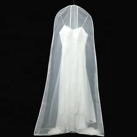 Wholesale Organza Dust-Proof Transparent Garment Bags for Bride Gown and Wedding Dress Storage Open Closure