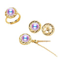 Gold Plated With 925 Symbol Women Jewelry Necklace Accessories Ladies Pearl Jewelry Set