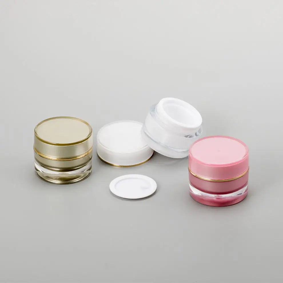 5g 10g 15g 20g 30g Ready to Ship Luxury Round Empty Plastic Gold Color Jar for Skin Care Cream Skincare Set