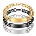 Custom Luxury 11mm Width 22cm Length Men Chain Bracelet Fashion Laser Logo Jewelry Stainless Steel Waterproof Chain Bracelet
