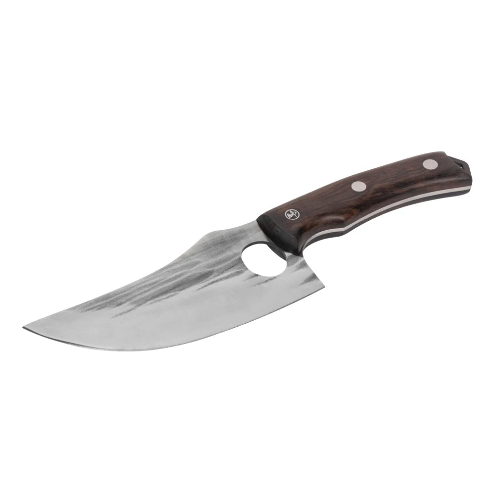 Factory Dropship Full Tang Stainless Steel 6 Inch Hunting Serapian Hammered Blade Ambidextrous High-Polish Finish Cleaver Camp