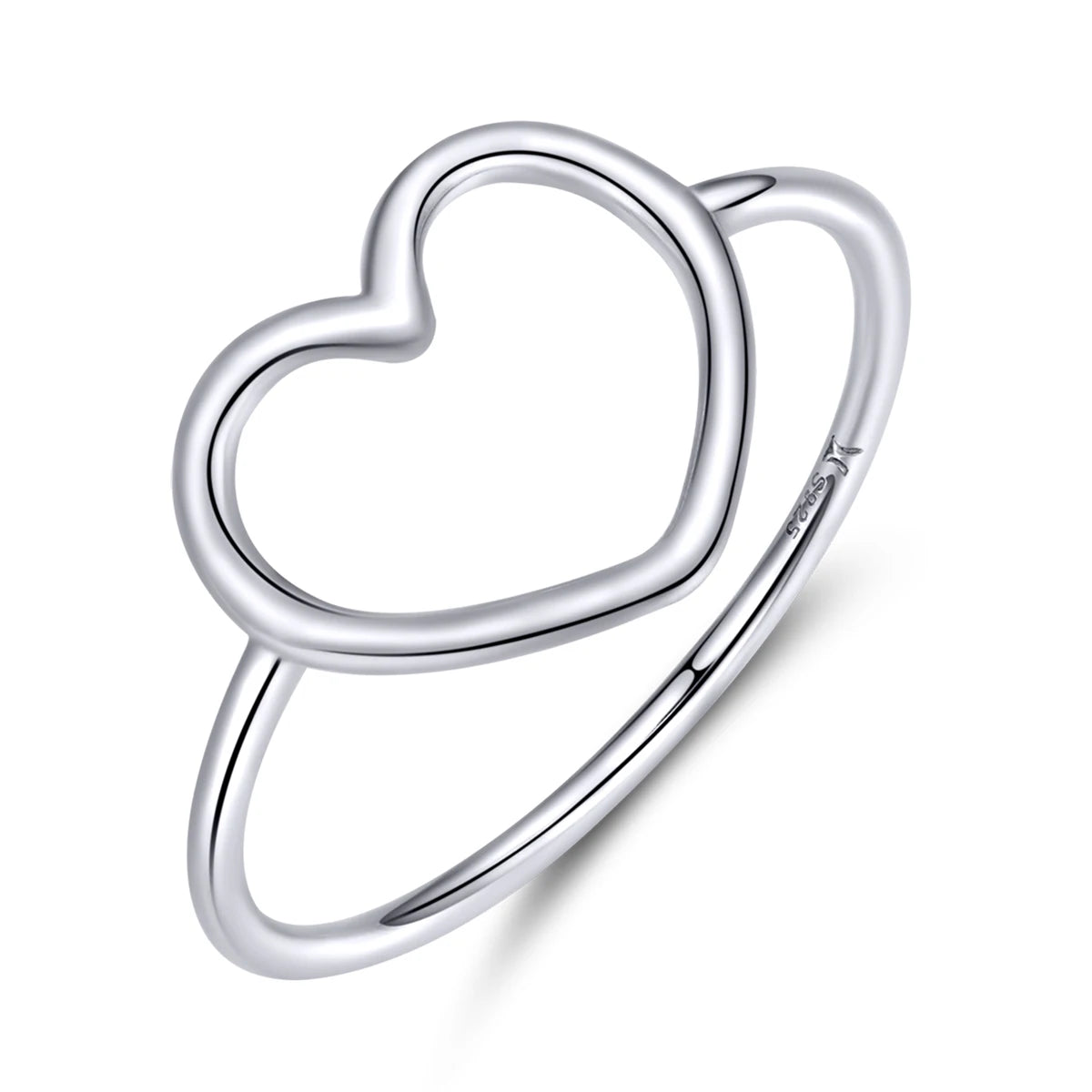 100% 925 Sterling Silver Heart Ring for Women Wedding Engagement Simple Rings Finger Party Fashion Jewelry Gifts SCR641
