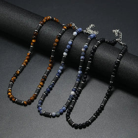 Europe and the United States New tiger Stone Natural Stone Necklace Custom Man Necklace for Men