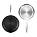 New Arrival Kitchen Triply Non Stick Stainless Steel Fry Pan Skillet Food Grade 304 Stainless Steel Honeycomb Ceramic Frying Pan