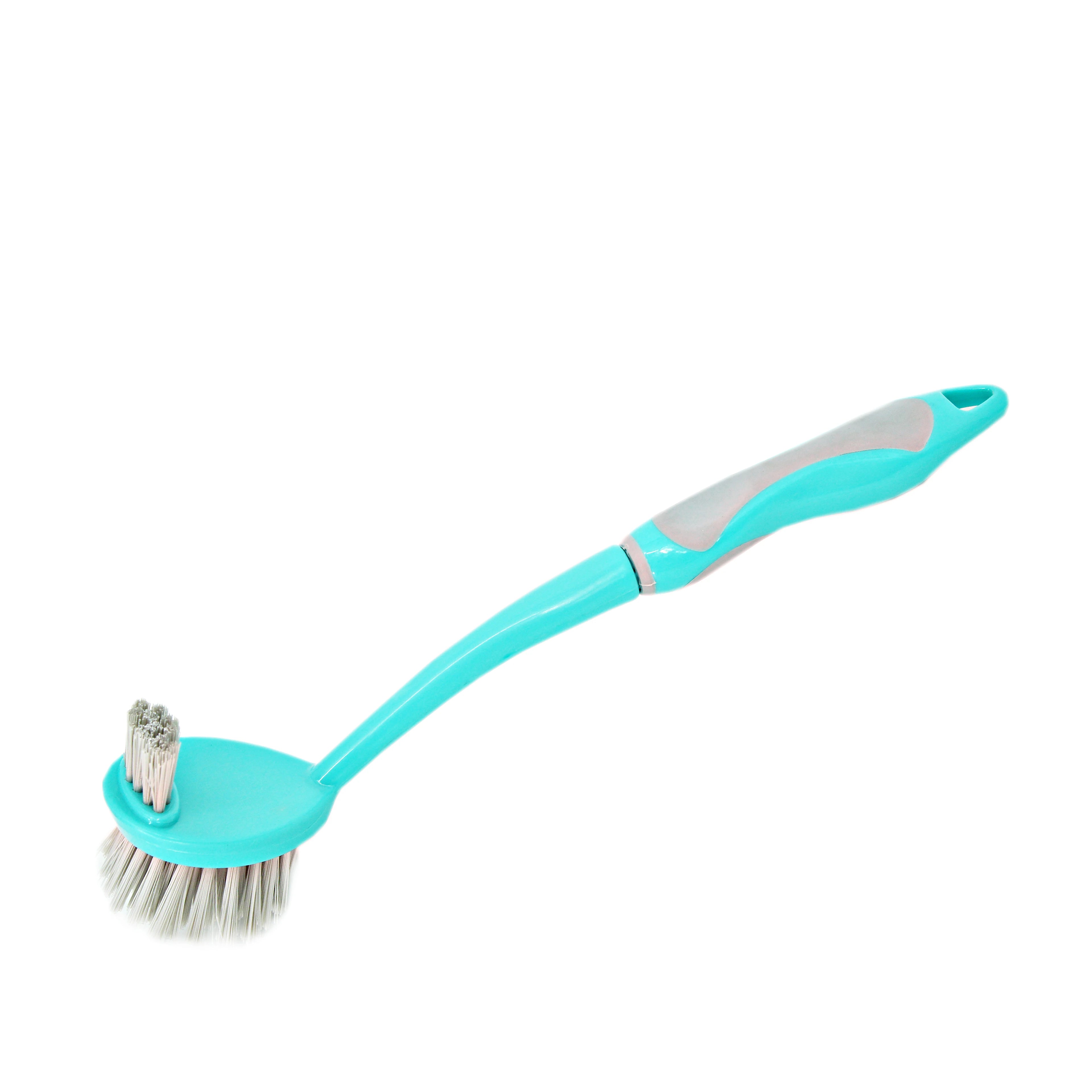 Green Multipurpose PET Kitchen Cleaning Brush Comfortable Handle PP TPR Plastic Material