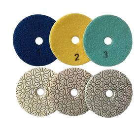 Hot Sale 4inch Quartz Marble Granite Flexible Wet Diamond 3 Step Polishing Pads