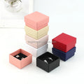 5*5*3cm Small Luxury Diamond Pattern Paper Ring Black Sponge Girls Jewelry Storage White Box with Lid Wedding Birthday Gift