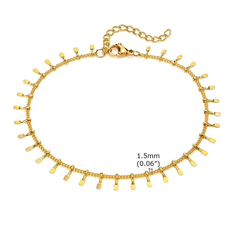 2023 Hot Sale 18K Gold Plated Stainless Steel Heart Pendant Personalised Jewelry Non Tarnish Foot Ankle Chain