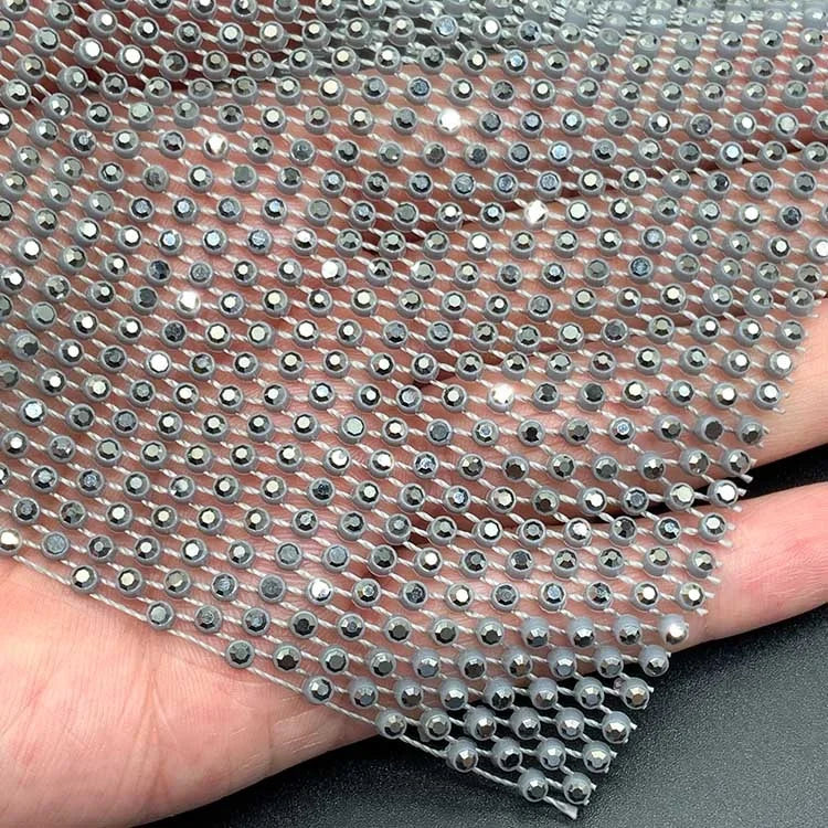 New and Hot Selling Plastic Rhinestone Trimming Mesh for Dress Making