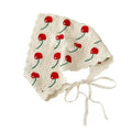 Cute Girl Fruit Flower Cherry Embroidery Crochet Ethnic Bohemian Style Music Festival Holiday Triangle Bandana Hair Accessories