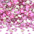 JUNAO 40 Colors Mix Size Rhinestones 1400pcs Round Flat Back Crystal Stones Glass Nail Diamonds for DIY