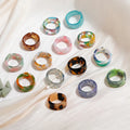 Wholesale INS Korean Style Woman Adjustable Round Open Acetate Resin Acrylic Rings Jewelry for Ladies