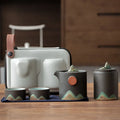 New Design Portable Custom Logo Travel Fixed Kiln Kung Fu Fair Cup Gift Tea  Set with Bag
