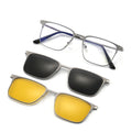 Solid Fashionable 7012 Yellow Drive Lens Clip-On Optical Eyeglasses Frames with Polarizing Yellow Lens Metal Sunglasses