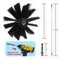 12~50 Feet 62cm Rotary Power Drill Nylon Chimney Sweep Brush Dryer Vent Cleaning Kit Pipe Brush for Pipe Cleaning