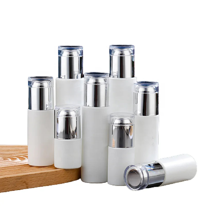 20 30 40 50 60 80 100 120ML Lotion Pump Bottle Matte White Toner Water Sprayer Fine Mist Perfume Spray Bottle Acrylic Silver Lid