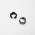 Woman's Small Size Anodized Black Stainless Steel Plain Hoop Earrings Fashion Gold Plated Jewelry
