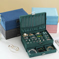 High-End Double Layer Lockable Velvet Jewelry Box High Durability Storage Box with Premium Velvet Interior