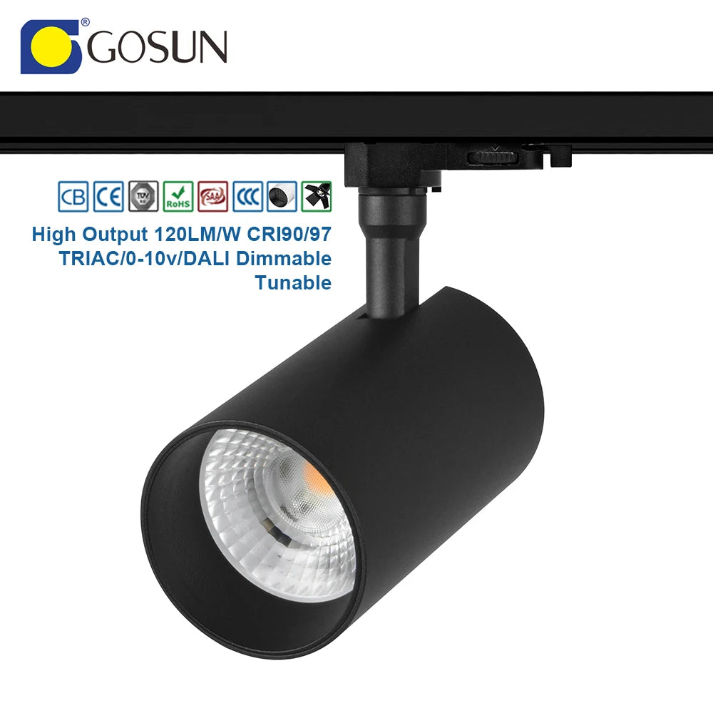 32W Smart Dimmable Aluminum Material Best Heat Dissipation Anti-glare Low Glare Lens COB Led Track Light