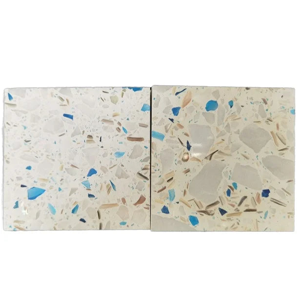 Excellent Quality Artificial Stone White Cement Flooring Tiles Modern Design Style Terrazzo Slabs for Mall Nice Appearance