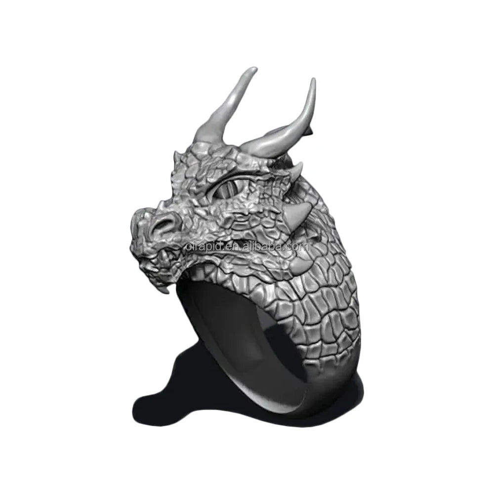 Dragon Ring 3D Metal Printing Model Stainless Steel and Brass CNC Machined for Jewellery 3D Printing Service Available