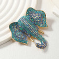 Vintage Jewelry Elephant Animal Brooch Exaggerated Colorful Rhinestone Elephant Brooch for Party