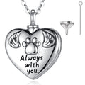 Isunni Wholesale Memorial Cremation Jewelry Heart Urn Locket Necklaces for Pet Ashes