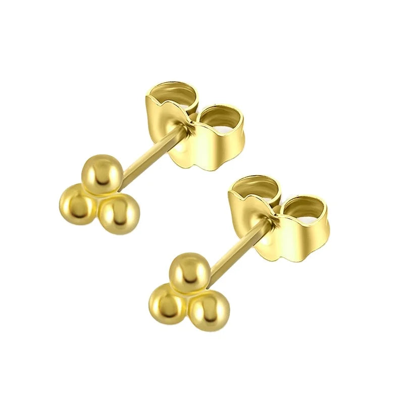 2024 NEW 925 Sterling Silver Minimalist Plain Cute Ball Bead Stud Earrings Jewelry for Women