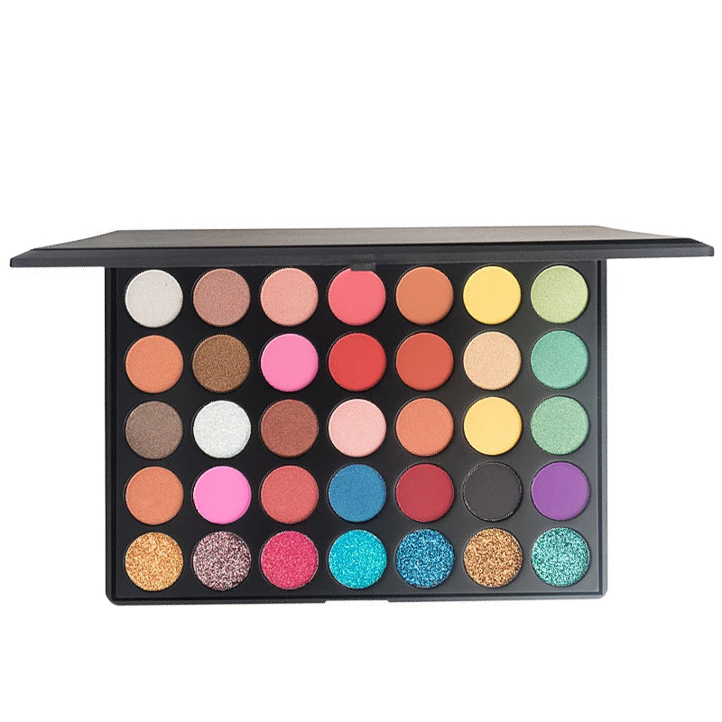 35 Colors Eyes Cosmetics Glitter Matte Warm Smokey Makeup Eye Shadow Palette Pigmented Eyeshadow