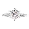 7mm Hexagon Cut Moissanite Engagement Ring for Women 18K Gold Plated 925 Silver Unique Promise Ring Bridal Jewelry Gift