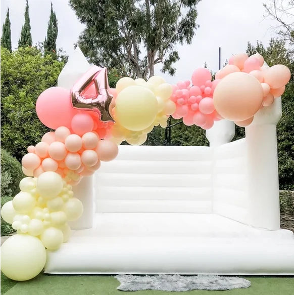 Commercial Inflatable Bouncer PVC Light Pastel Color Wedding Party Bouncy Jumping Castle White Bounce House for Sale