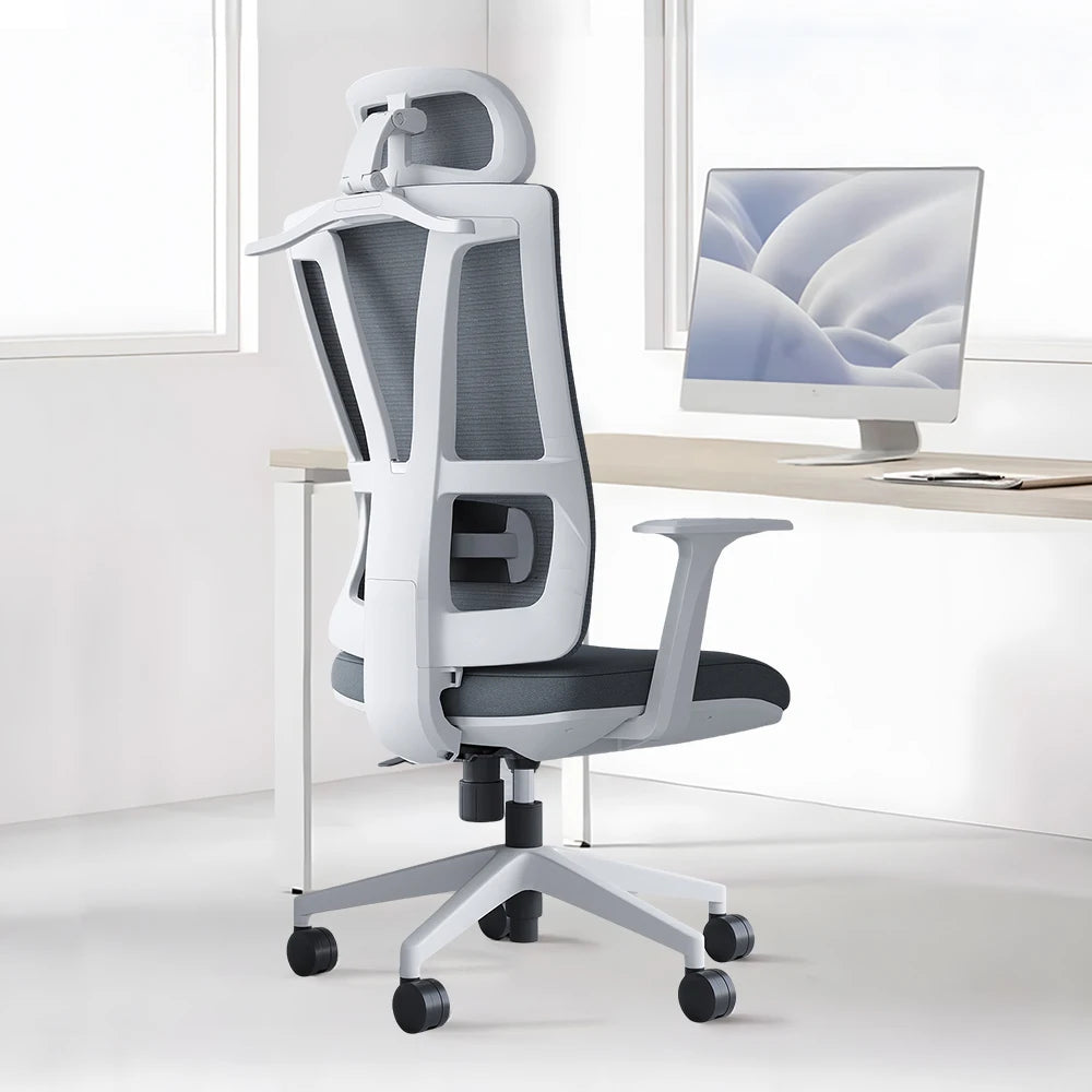 Brand logo Custom Cheap White High Back Big and Tall Visitor Waiting Desk Swivel Ergonomic comfort Office Chair