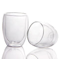 New Fashion 2023 Reusable Glass Coffee Drinking Tumbler 250ml Small Size Double Wall Glass Juice Milk Coffee Mug Without Handle