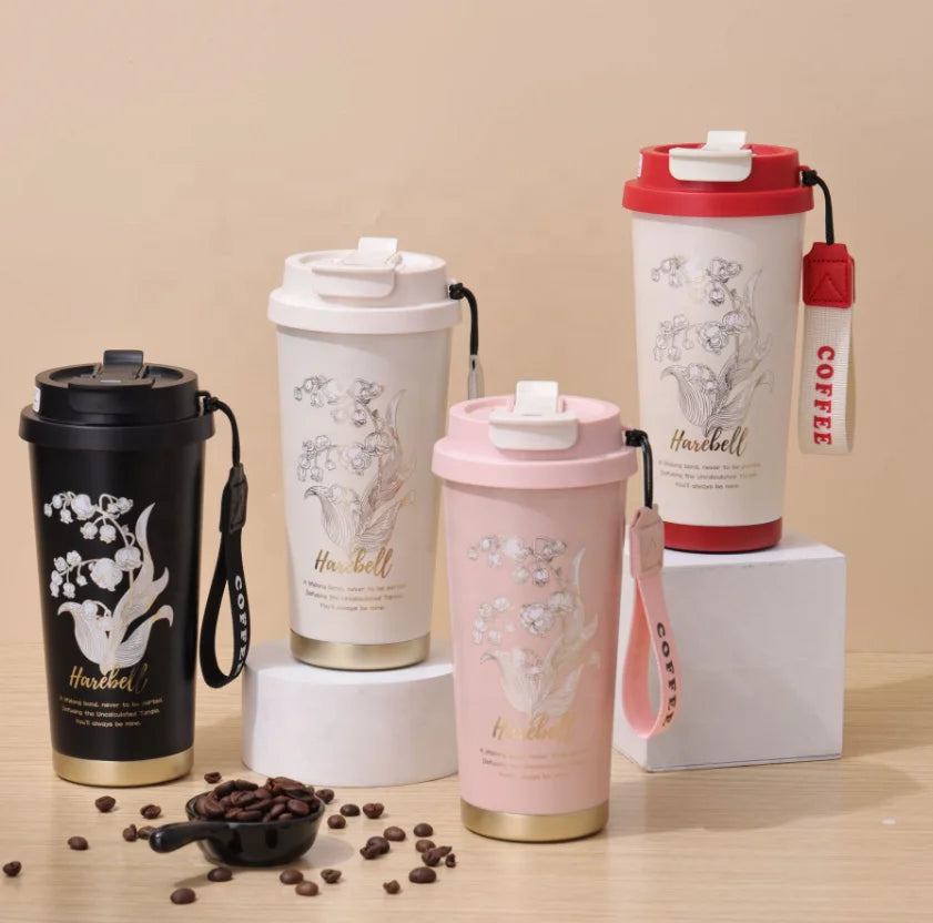 500ml 17oz Coffee Mug Nordic Reused Double Wall Stainless Steel Insulated Tumbler Coffee Cup Personalized Travel Tumblers