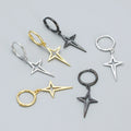 BASQUESUN Factory  Minimalist Cross Star S925 Sterling Silver Fashionable Simple and Easy to Match with Instagram Style Earrings