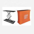 Custom Print Eco-Friendly Polyester Portable Trade Show Display Charging Station Pop Table Display Counter for Travel Agencies