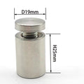 Factory Direct Solid Stainless Steel Satin Finish Glass Large Acrylic Display Product Fasteners Sign Standoff Dia19x25mm