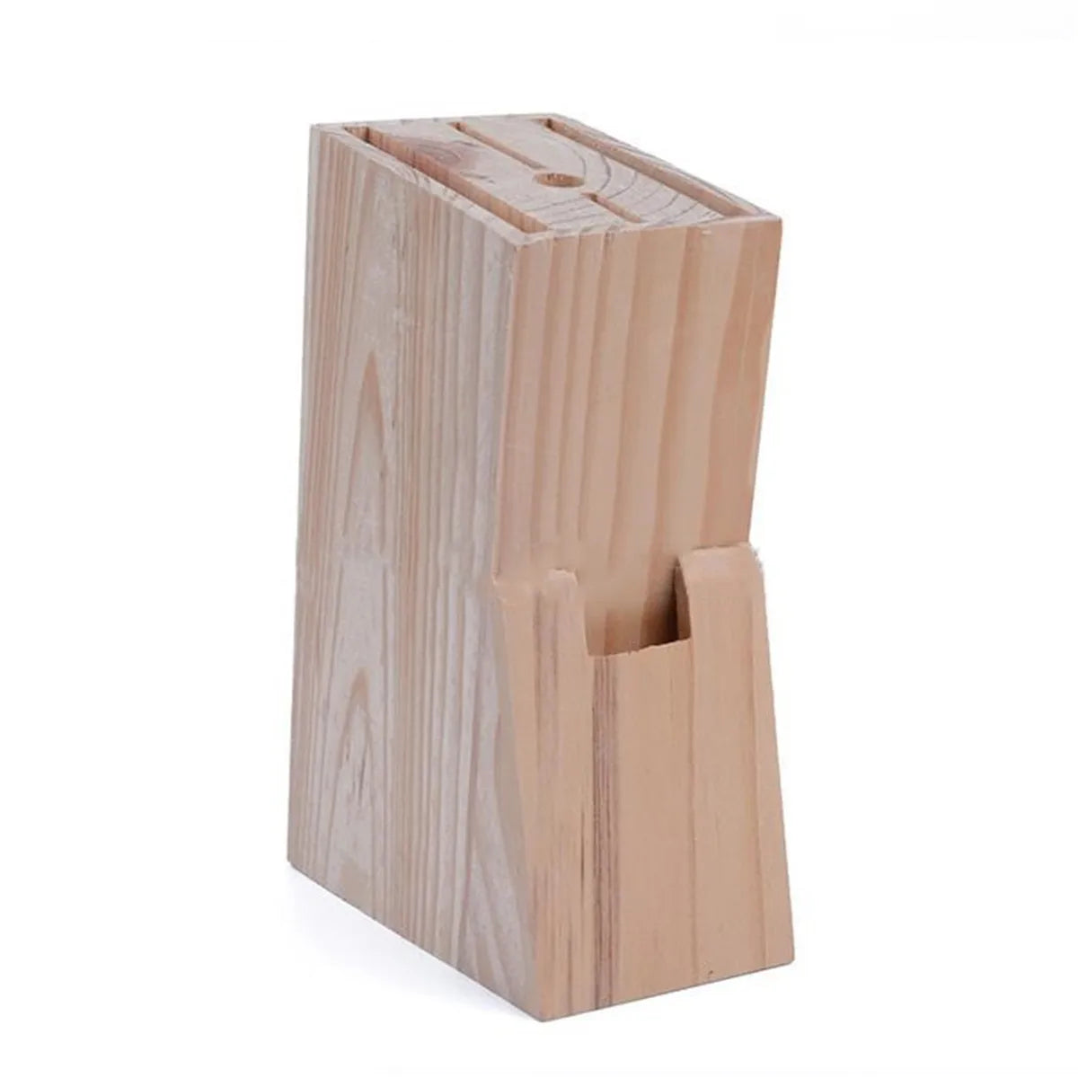 Wood Knife Holder Block Scissor Slot Storage Cutlery Display Rack Wooden Kitchen Organizer Tool