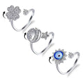 Wholesale Alloy Evil Eyes Moon Star Rotatable Anxiety Fidget Relief Finger Ring Jewelry Women China Manufacturer Supplier