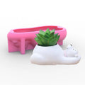YS Customized Product Polar Bear Pen Holder Candle Silicone Soap Mold Concrete Succulent Planter Clay Cement Plaster Mould Tools