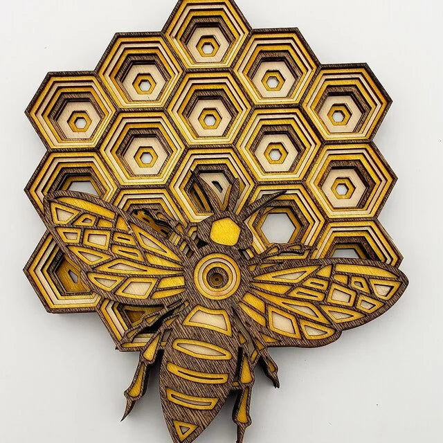 Farmhouse Honey Bee Arts Crafts Laser Cut Custom Wood Bumble Bee Decorations