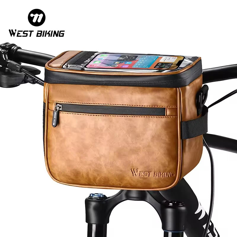 WEST BIKING Waterproof 4.5 Large Capacity Bike Handlebar Bag Multifunctional Easy to Carry Road Bike Bicycle Front Bag