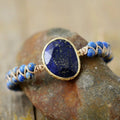 2022 Mexican Style Bohemia Bangles for Men Lapis Lazuli Gem Setting Fashion Bracelet Accessories
