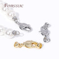 18K Gold Plated Brass Lobster Clasp Fashion Jewelry Connector Clasps and End Caps Fastener DIY Pearl Necklace Supplies