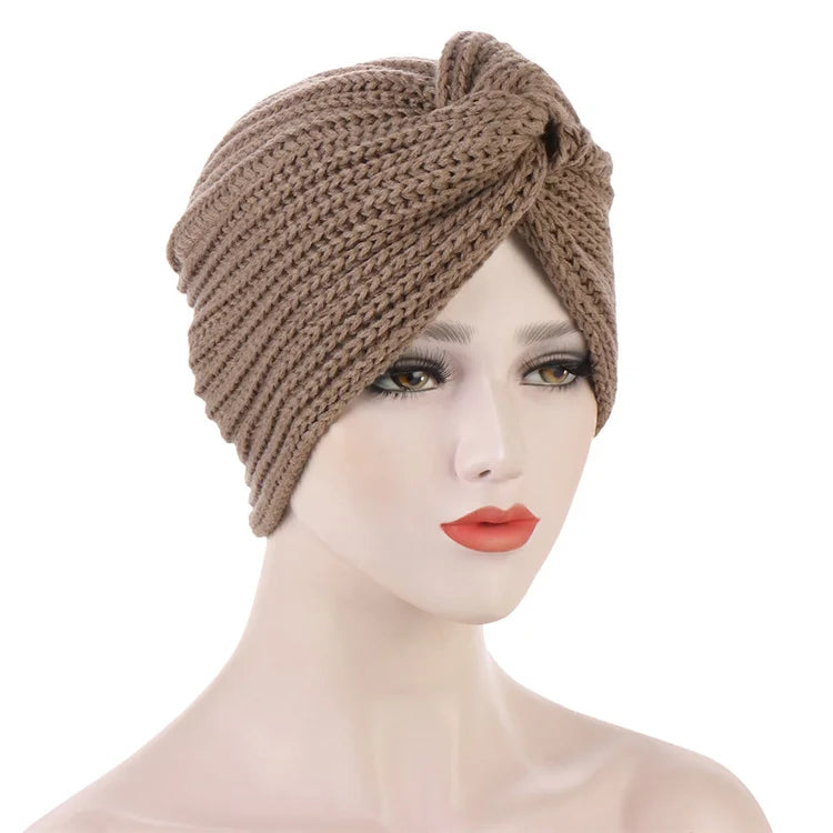 Really Cheap Price Knitted Winter Crochet Head Wraps Slouchy Turban Beanie Hat